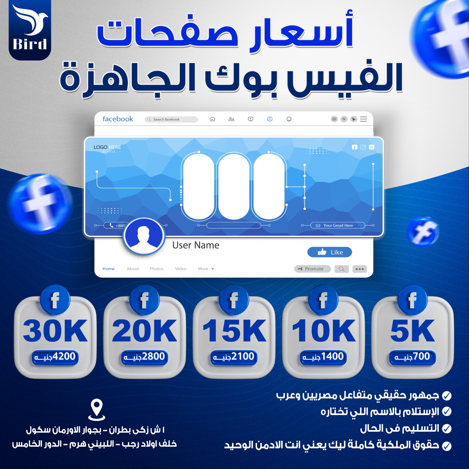 الصفحات الجاهزه فيس بوك